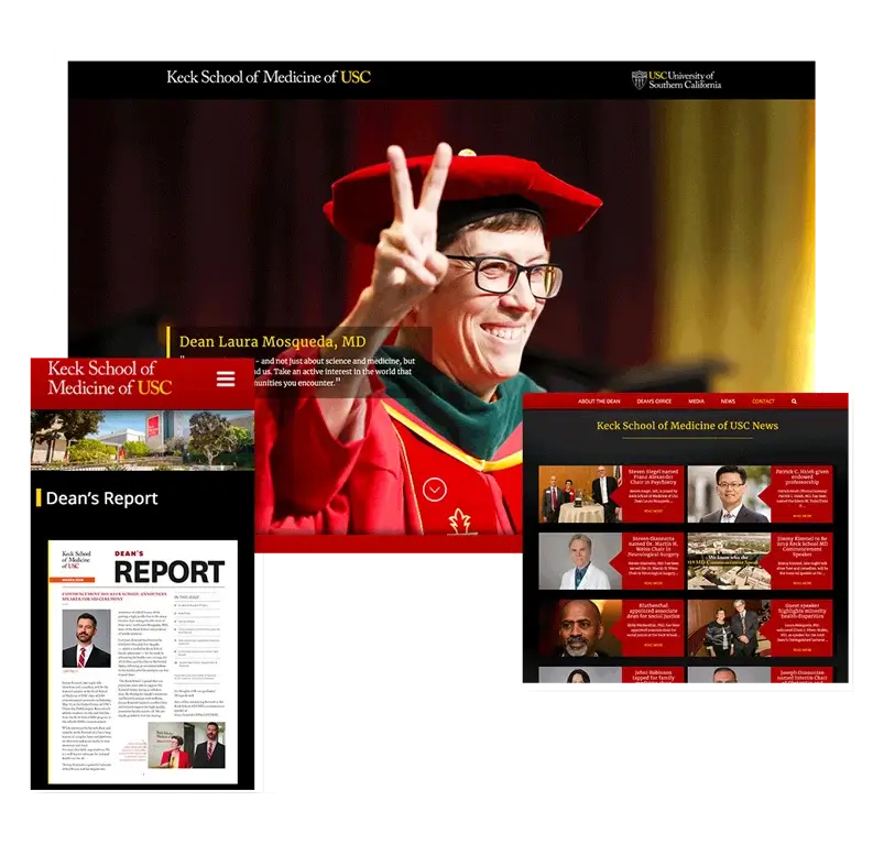 Keck School of Medicine of USC homepage design