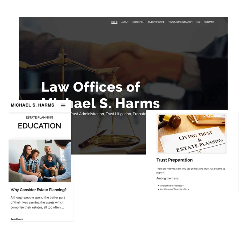 Orange County living trust attorney website design