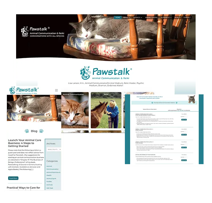 Pawstalk pet services website design in Carlsbad