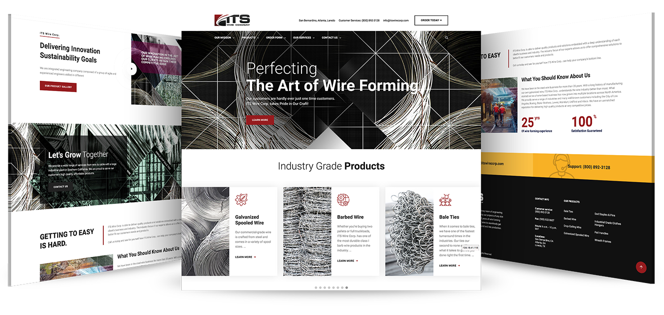 ITS Wire Corp. B2B website design case study screenshot