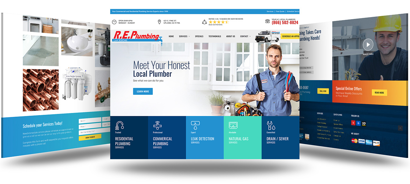 R.E. Plumbing custom website design