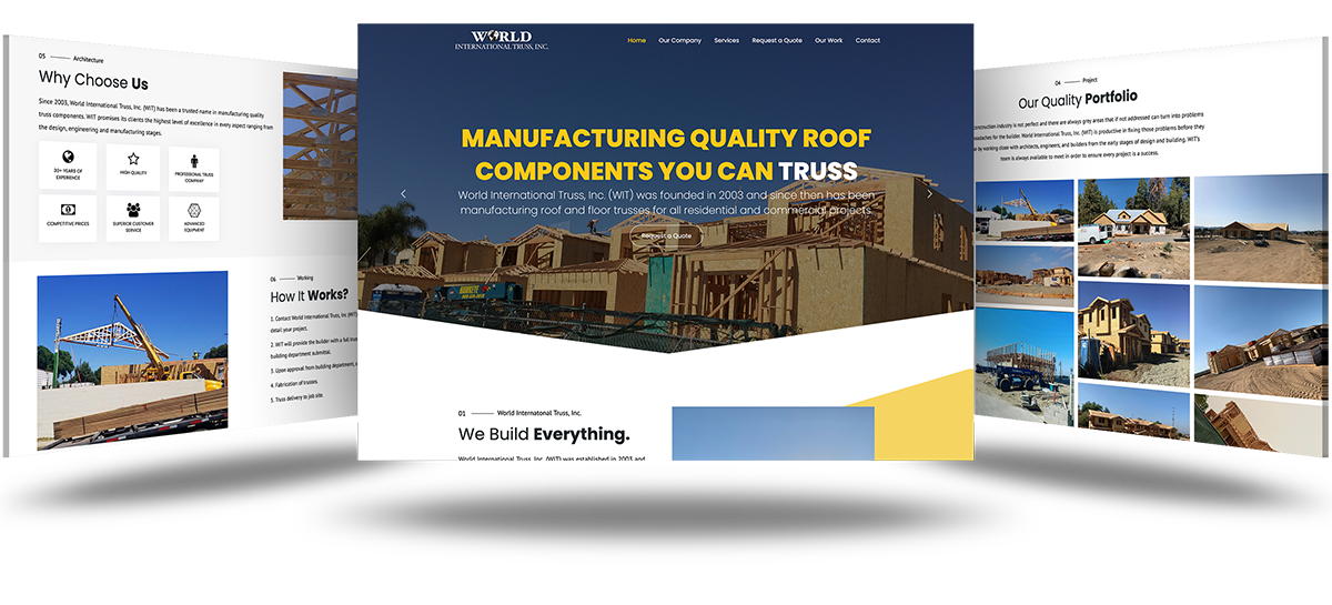 World International Truss WordPress rebuild project preview