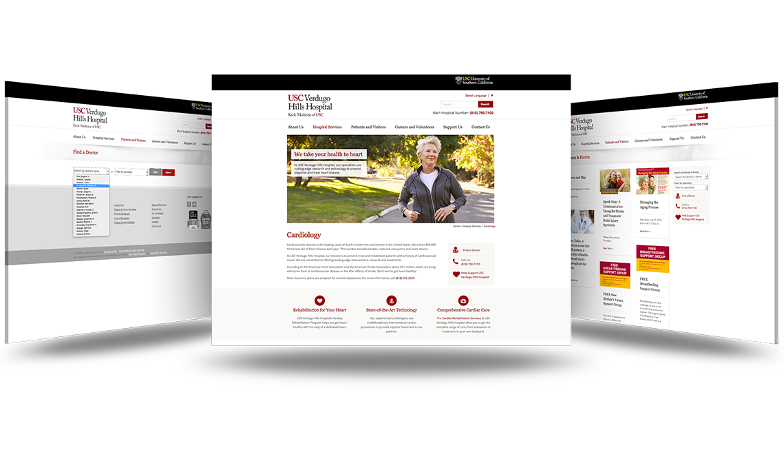 USC Verdugo Hills Hospital services page layout